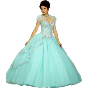 Vizcaya Morilee Jewel Beaded Tulle Ball Gown Size 8